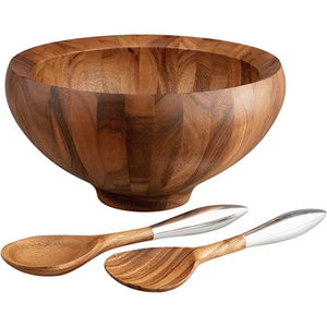 Juego de Ensaladera de Madera de Mango Hecha a Mano con Utensilios para Servir, Ensaladera Grande de Madera Ecológica con Diseño Impreso Único - Product Image 4
