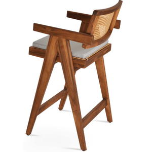 Contemporary Outdoor Bar <b>Chair</b> Set Furniture <b>Stackable</b> Teak Stool for Restaurant Patio and Cafe Furniture - Product Image 5
