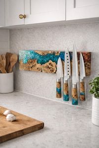 Couteau de table élégant en résine décorative, couteau de service haut de gamme avec manche en résine - Product Image 2