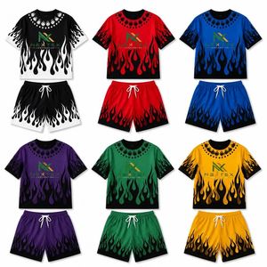 ชุดเสื้อยืดและกางเกงขาสั้นลายเสือดาวสำหรับผู้ชาย แบบไร้ตะเข็บ แห้งเร็ว 2 ชิ้น ชุดลำลองฤดูร้อน ระบายอากาศได้ดี ผลิตจากโพลีเอสเตอร์ พิมพ์ลายแบบซับลิเมชั่น - Product Image 4