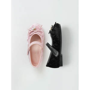 Zapatos de Vestir de Terciopelo con Lazo para Niñas de 2 a 7 Años, Marca OZKIZ, Estilo Coreano, Primavera/Otoño, Moda Infantil, Venta al Por Mayor - Product Image 1