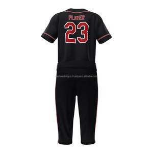 Uniformes de baseball OEM en gros 100% polyester Concevez vos propres uniformes de baseball et softball pour hommes ensemble maillot et pantalon - Product Image 3