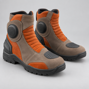 Botas Cortas de Motocicleta, Zapatos de Motocicleta Unisex, Impermeables, Estilo Racing, de Cuero, Botas de Montar con Protección Reforzada en el Tobillo, Antideslizantes - Product Image 1