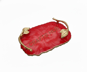 ถาดเสิร์ฟทำจากเรซินด้ามสีทองมุกเงินคุณภาพดีที่สุดจานเสิร์ฟอีพ็อกซี่หรูหรามีหลายสีในราคาโรงงาน - Product Image 2