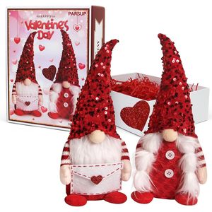 Set di 2 Elfi Svedesi Fatti a Mano con Palloncini a Cuore, Ornamenti Rustici, Scatola con Rafia all'Interno, Regali per San Valentino - Product Image 2