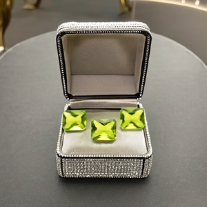 หินเพอริดอตสีเขียวพลอยรูปแปดเหลี่ยมอัญมณีเจียระไนเหลี่ยมเพชรพลอยหินเจียระไนแบบเปล่งประกาย - Product Image 4