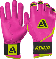 Guantes de Bateo de Béisbol Adiha Impex de Cuero Rosa, Suaves, Ligeros, Duraderos, de Primera Calidad, Transpirables, Antideslizantes, con Cierre de Gancho y Bucle