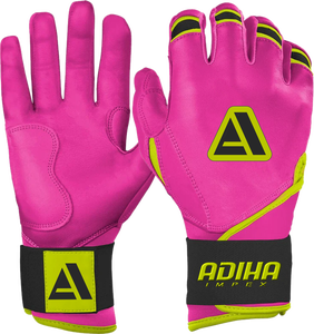 Gants de frappe de baseball en cuir rose Adiha Impex, légers, durables, de qualité supérieure, antidérapants, avec fermeture auto-agrippante. - Product Image 3