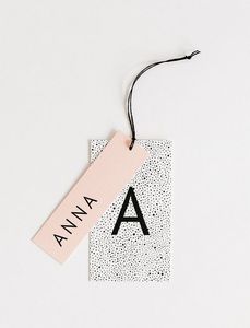 Étiquettes de drapeaux en papier kraft écologiques avec design elliptique et impression par transfert thermique pour sacs - Product Image 3