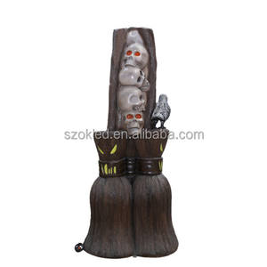 Balai hanté avec pilier <span class=keywords><strong>sorcière</strong></span> chaise recluse araignée (marron) épouvantail Photo Op souris loup-garou souris fantôme Halloween <span class=keywords><strong>arbre</strong></span> - Product Image 6