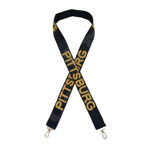 Pittsburg personnalisé or blanc perle de rocaille sac sangles 'crochet Em cornes' accessoire à la mode perlé sac à main sangle - Product Image 1