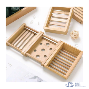 Support de Savon en Bambou Écologique Moderne, Plateau de Rangement en Bois pour Salle de Bain et Douche – Collection Blue Lotus – Meilleures Ventes - Product Image 1