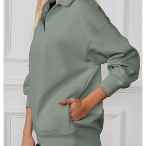 Achetez en gros DYNAMO GEARS Sweat-shirt en coton tricoté 300g pour femme à épaules tombantes avec fermetures éclair, idéal pour l'automne - Product Image 6