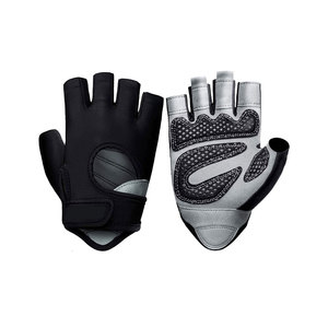 Guantes de Gimnasio de Medio Dedo Unisex, Material PU, Correa de Muñeca Ajustable, Equipo de Fitness para Levantamiento de Pesas, Gris y Negro - Product Image 1