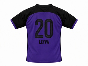 Maillot de football personnalisé violet royal et noir à col en V, séchage rapide, uniforme d'équipe de football, sublimation durable, vêtements de sport pour hommes - Product Image 3