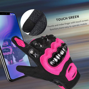 Gants de moto en cuir haut de gamme pour l'hiver, respirants, confortables, avec support de sécurité, poignées ajustables, fermeture de poignet réglable - Product Image 3