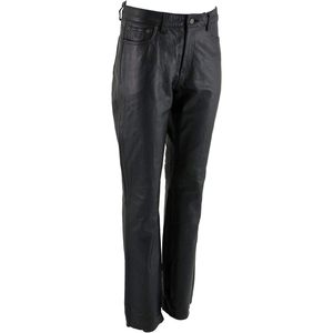Pantalones de Motociclista Casuales de Cuero de Búfalo Premium para Mujer 2025, LKM5719, Ropa de Motociclista Negra - Product Image 1