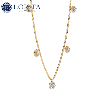 Collar de tenis DiamondX de oro macizo de 18 quilates con una hilera de diamantes, collar de compromiso de moda - Product Image 1