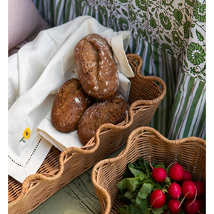 Best Selling Rattan Serving Tray Natural <b>Wicker</b> Tray for Food Serving <b>Coffee</b> <b>Table</b> Breakfast Tray OEM Supplier - Product Image 3