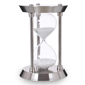 Silver Metal Hourglass <b>Sand</b> Timer Decorative Glass <b>Sand</b> Clock Vintage Tabletop Timer for Home Office Desk Decor Gift - Product Image 2