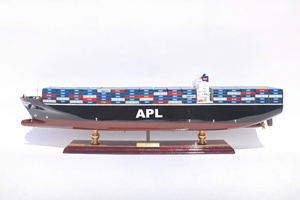 Maqueta de Barco Portacontenedores APL American President Lines, Modelo de Barco Comercial de Madera Hecho a Mano para Decoración de Oficina o Regalos Empresariales - Product Image 2