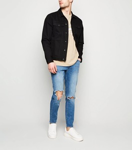Chaqueta de Mezclilla para Hombre, Estilo Moderno, Desgastada, Chaqueta Urbana Masculina, Estilo Vaquero - Product Image 3