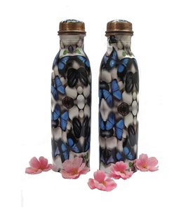 Botella de Agua de Cobre Puro de Doble Pared con Diseño de Mariposas, de Lujo, para Regalos Empresariales y Venta al por Mayor - Product Image 4
