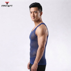 Factory Price Breathable Plain Dyed <b>Men</b> Sports Mesh Sleeveless Mesh <b>Singlets</b> <b>for</b> <b>Men</b> Transparent Vest <b>for</b> Sale - Product Image 6