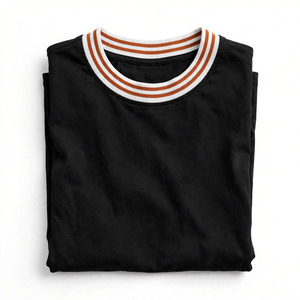 Camiseta de Hombre con Cuello Redondo y Manga Raglán Extra Grande, Color Personalizado, Ribete Frontal en Contraste, Tejido de Punto, Color Sólido, 100% Algodón, Corte Regular - Product Image 4