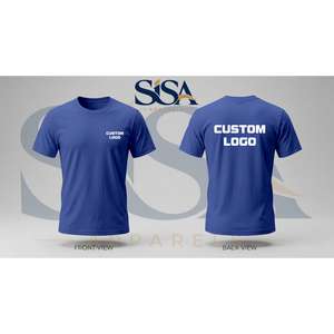 T-shirt personnalisé bleu 100% coton, coupe ample, vêtements de sport, taille 2XL, poids du tissu 220 g/m², modèle 'Roses' - Product Image 1