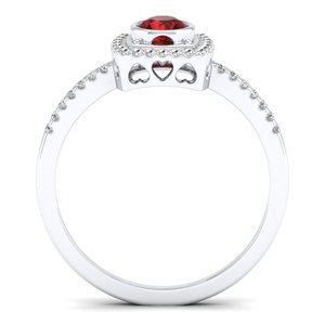 Anillos solitarios de oro blanco macizo de 14 quilates con rubíes de REYES a precio mayorista para mujer, exquisitos regalos de aniversario, aretes de diamantes. - Product Image 4