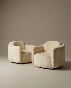 Modern <b>Round</b> Accent <b>Chair</b> Set Upholstered in PU Leather with Padded Arms and Foam Filling for Living Room and School - Product Image 5