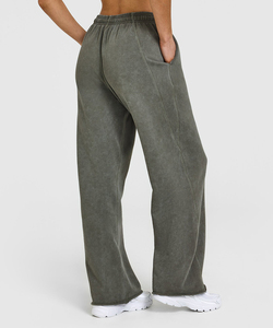Pantalon de survêtement vert olive pour homme, taille élastique avec cordon de serrage, décontracté, poids moyen, respirant, pour l'automne - Product Image 2