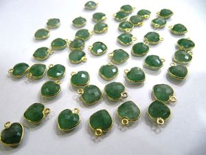 Connecteurs en forme de cœur en pierre précieuse naturelle, boucle simple, plaqués or, breloques de 10 mm pour la création de bijoux - Product Image 2