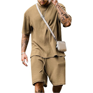 Conjunto Casual de Verano para Hombre, Fabricante, 2 Piezas, Pantalones Cortos Cargo de Algodón, OEM, ODM, Suministro al por Mayor - Product Image 5