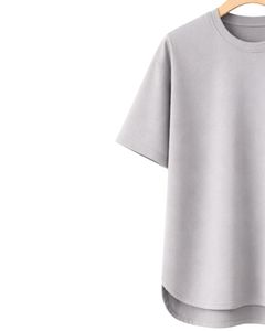 Camiseta Oversize Gris Claro Personalizada para Hombre, con Dobladillo Curvo, Hombros Caídos, Cuello Redondo, Algodón Liso, Estilo Urbano, Verano - Product Image 3