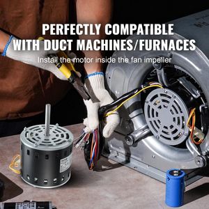 มอเตอร์พัดลมเตาเผา 208/230V 1/2HP 5 ระดับความเร็ว หมุนตามเข็มนาฬิกา/หมุนทวนเข็มนาฬิกา ขนาดเฟรม 48 ความยาวเพลา 3.4 นิ้ว 7.5 ฟุต/450V อะไหล่ระบบ HVAC - Product Image 6