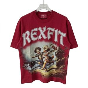 T-shirt décontracté à manches courtes pour homme, coupe régulière, en molleton 100 % coton épais 300 g, imprimé par transfert thermique, grande taille, collection 2026 - Product Image 6