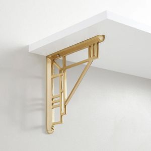 Modern Brass Wall <b>Shelf</b> <b>Bracket</b> Luxury Geometric Corner Support Triangle Mount Holder for <b>Floating</b> <b>Shelves</b> Home Hotel Decor - Product Image 5