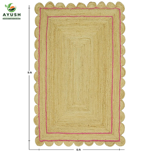 Alfombras rectangulares de yute de alta resistencia, 210x310 cm, de tejido denso, personalizables para vestíbulos de hoteles - Product Image 3