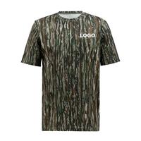 T-shirt de randonnée et de camping à col rond 100% coton, imprimé sur mesure avec un design vintage pour une utilisation en extérieur, t-shirts camouflage Bottomland pour homme