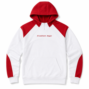 Sudadera con capucha deportiva extragrande de corte holgado con cremallera de un cuarto, de algodón 100% orgánico, ecológica y de alto gramaje, para ropa deportiva personalizada al por mayor - Product Image 1