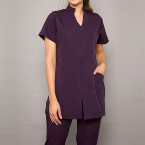 Tunique de salon personnalisée avec logo, vêtements de beauté, de coiffure, de massage, de spa, de santé, uniforme pour esthéticiennes, meilleure qualité en coton et élasthanne - Product Image 3