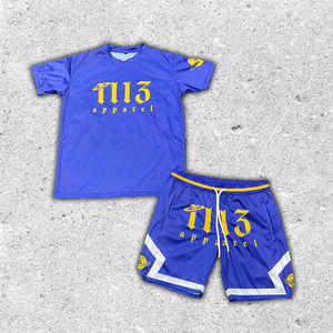 Conjunto de Camiseta a Cuadros Personalizada para Hombre, Talla Grande, Ropa Deportiva de Algodón con Pantalones Cortos de Gimnasio, Conjunto de 2 Piezas en Talla Grande - Product Image 4