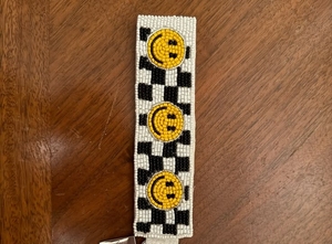 Handmade Beaded Zipper Keychain Wristlet for Women Adjustable Fashion Minimal Striped Design <b>Bag</b> <b>Charm</b> - Product Image 4