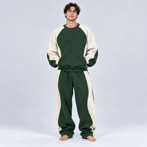Lightweight Cotton Fleece Hoodie and Jogger Pants Regular Fit Casual Sportswear <b>Men</b> Oversized Winter Solid Sweat Suit Set - Product Image 6