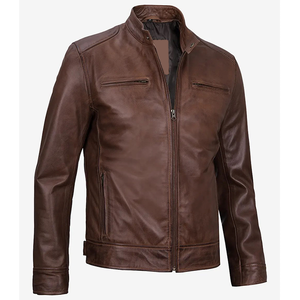2026 OEM New Arrival Genuine Dark Brown Cowhide Leather <b>Jacket</b> For Men's 100%High Quality Low MOQ Winter Fashion <b>Heated</b> <b>Jacket</b> - Product Image 2