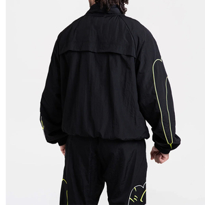 Custom <b>Patchwork</b> Outdoor Windbreaker Polyester Nylon Hiking Tracksuit Sportswear Zip up <b>Jacket</b> and Pants Set for Men - Product Image 4