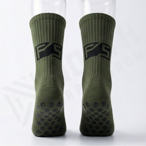 <b>Crew</b> <b>Socks</b> Solid Green Knitted Cotton Breathable Daily Wear Adult Autumn Casual <b>Socks</b> - Product Image 2