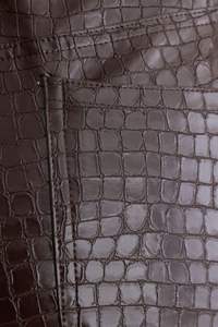 กางเกงหนัง PU ลายจระเข้ เอวสูง ทรงขาตรง สไตล์ชุดทำงานผู้ชาย ปิดด้วยกระดุม ใส่ได้ในฤดูใบไม้ร่วง - Product Image 5
